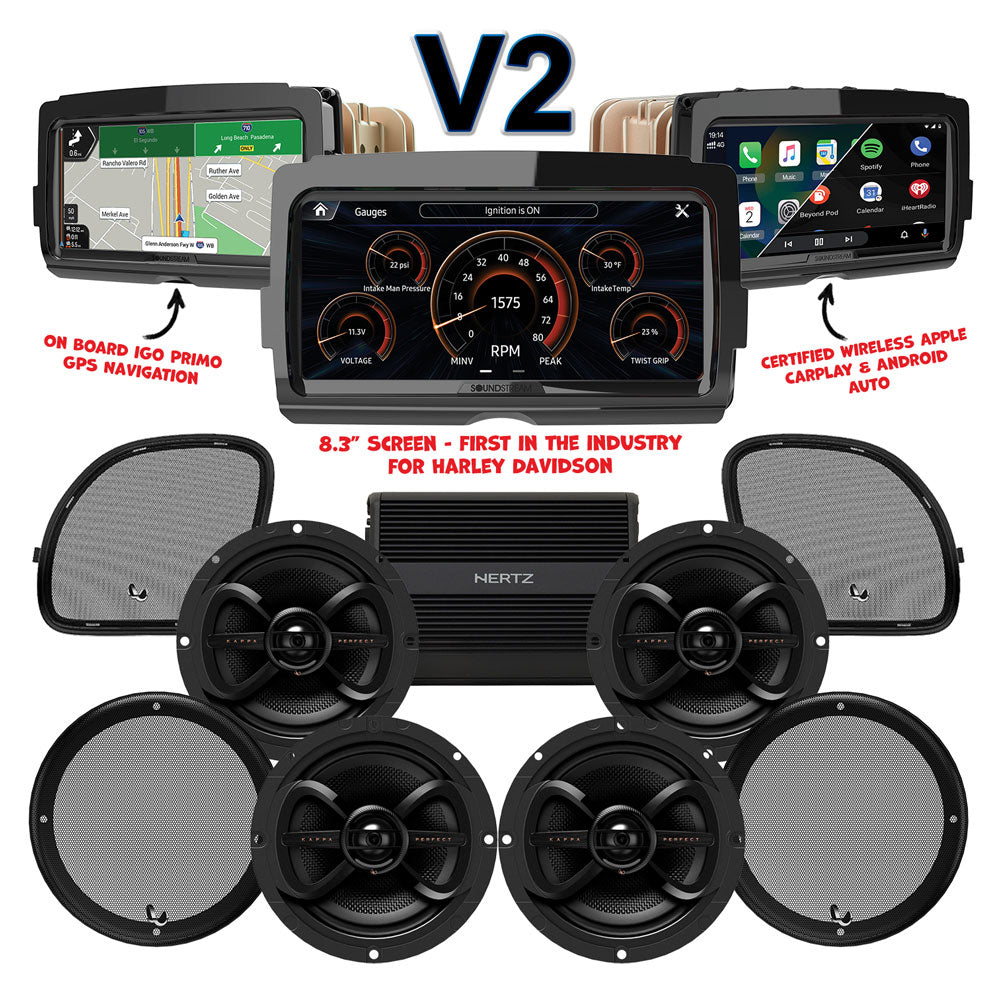 Infinity Stage 4 Plug & Play Amp And Speaker Package With SoundStream Reserve V2 Radio For 2015-2023 Harley Davidson® Road Glide
