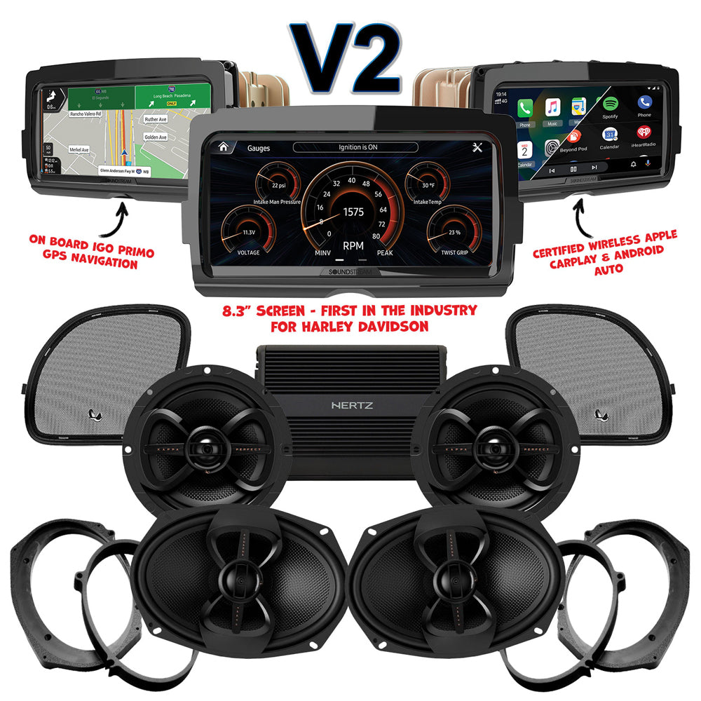 Infinity Stage 4 Plug & Play Amp And Speaker Package With Soundstream Reserve V2 Radio For 2015-2021 Harley Davidson® CVO Road Glide