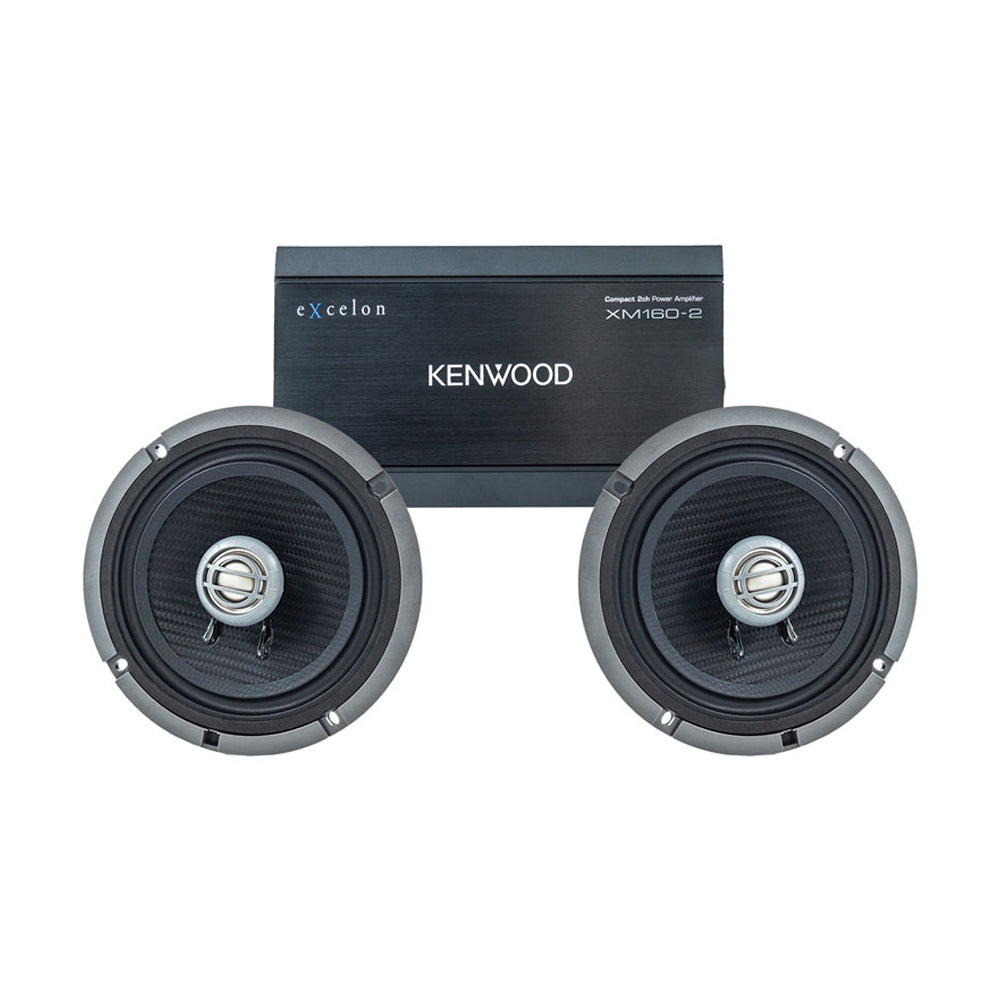 Kenwood Low Cost Stage 2 Plug & Play Amp And Speaker Package For 2024-Up Harley Davidson® Street Glide & Road Glide Motorcycles