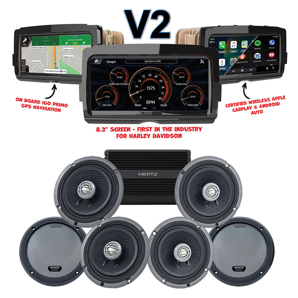 Kenwood Stage 4 Plug & Play Amp And Speaker Package With SoundStream Reserve V2 Radio For 2015-2024 Harley Davidson® Road Glide Ultra / Limited