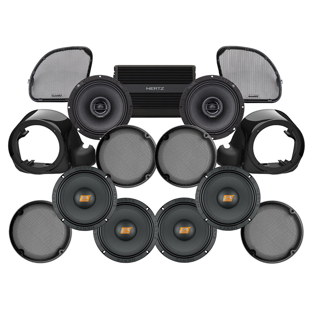Hertz Stage 6 Plug & Play Amp and Speaker Package With Liquid-Cooled Lower Adapters For 2022-2023 Harley Davidson® CVO Road Glide Limited with Factory or Existing SoundStream Reserve Radios