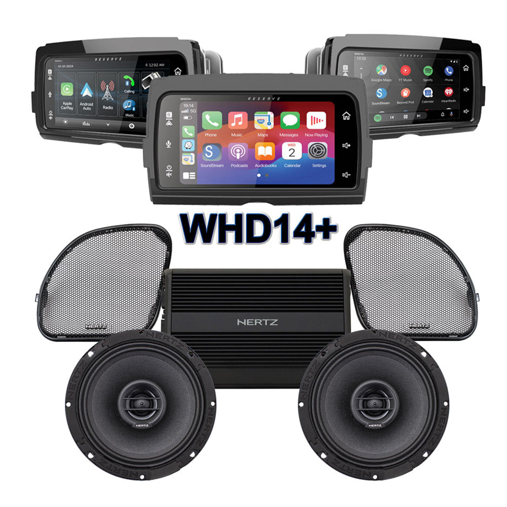 Hertz Stage 2 Plug & Play Amp And Speaker Package With SoundStream WHD14+ Radio For 2023-Up Harley Davidson® Road Glide 3