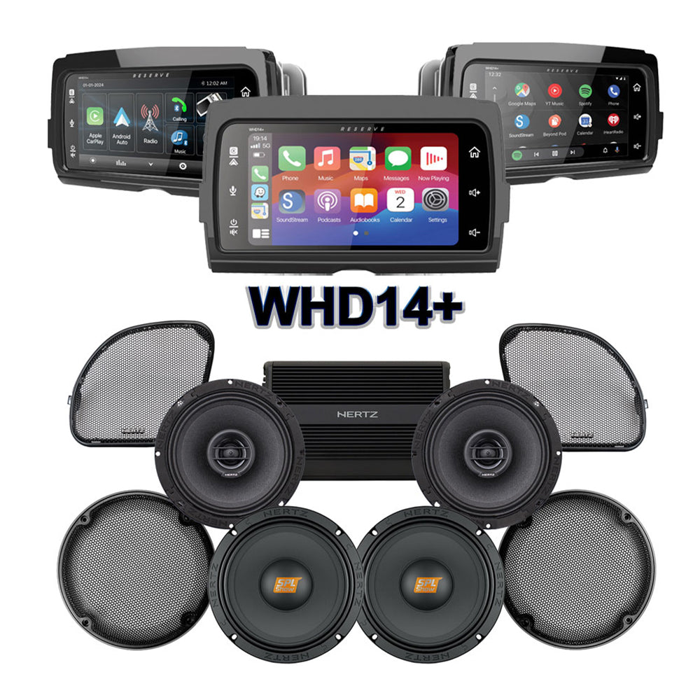 Hertz Stage 4 Plug & Play Amp And Speaker Package With SoundStream Reserve WHD14+ Radio For 2015-2024 Harley Davidson® Road Glide Ultra / Limited