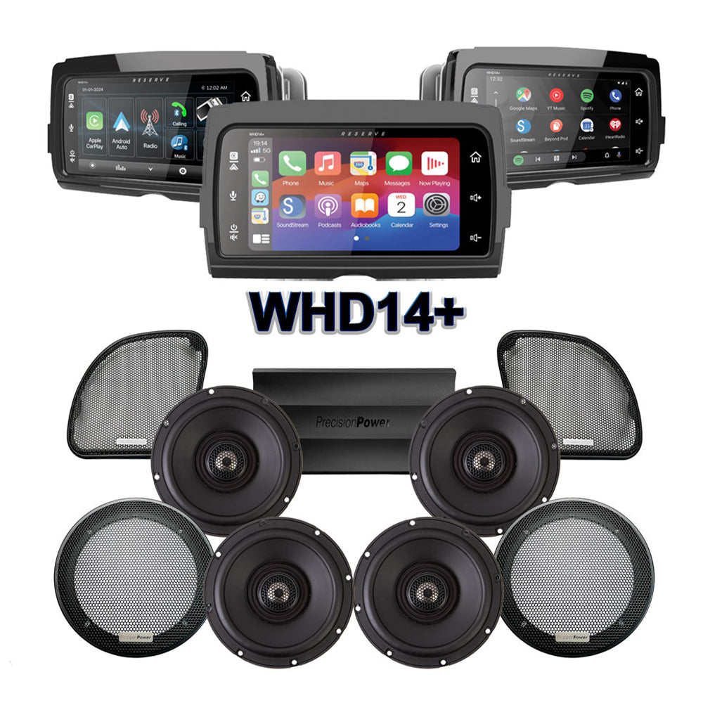 Precision Power Stage 4 Plug & Play Amp And Speaker Package With SoundStream Reserve WHD14+ Radio For 2015-2023 Harley Davidson® Road Glide