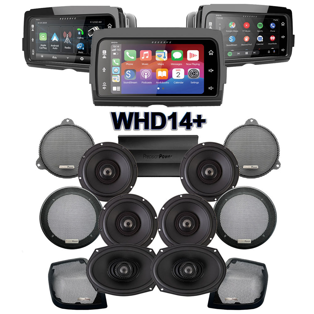 Precision Power Stage 6 Plug & Play Amp and Speaker Package with SoundStream Reserve WHD14+ Radio For 2014-2025 Harley Davidson® Electra Glide Ultra & Ultra Limited