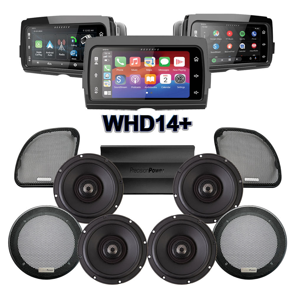 Precision Power Stage 4 Plug & Play Amp and Speaker Package with Soundstream Reserve WHD14+ Radio For 2015-2016 Harley Davidson® CVO Road Glide Ultra