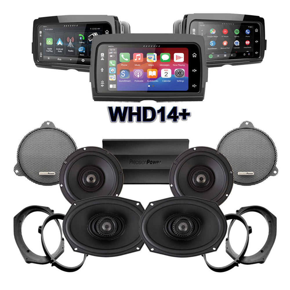 Precision Power Stage 4 Plug & Play Amp and Speaker Package with Soundstream Reserve WHD14+ Radio For 2014-2021 Harley Davidson® CVO Road Glide