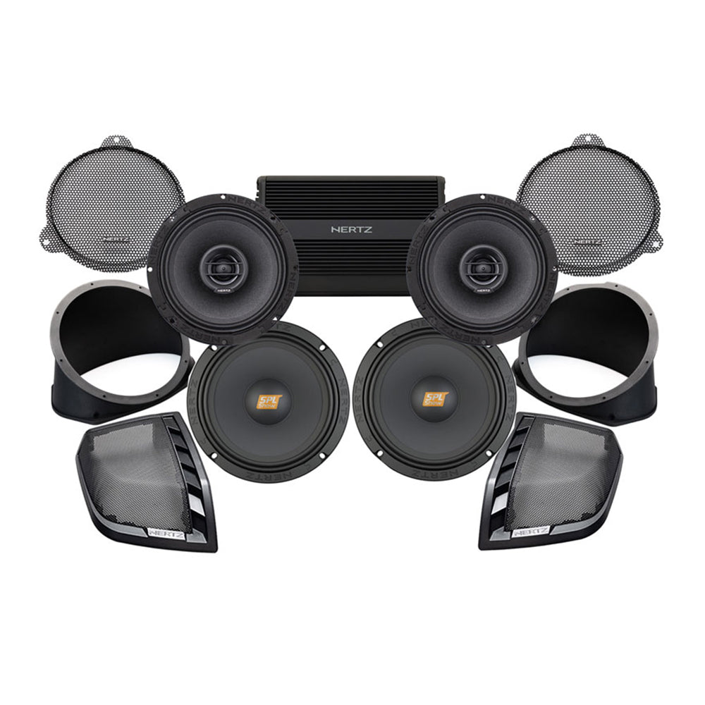 Hertz Stage 4 Plug & Play Amp and Rear 8" Speaker Package For 2014-2023 Harley Davidson® Street Glide, Electra Glide, and Ultra with Factory or Existing SoundStream Reserve Radios