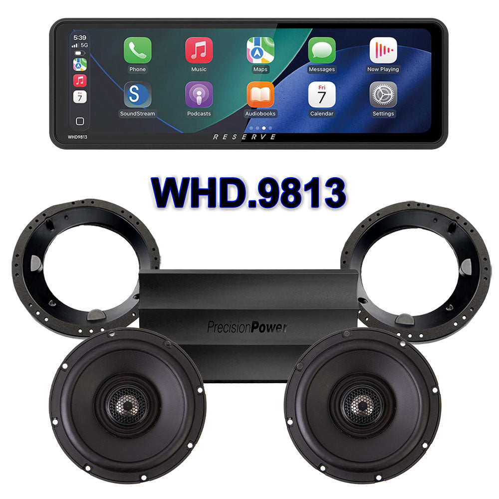 Precision Power Stage 2 Plug & Play Amp And Speaker Package With Soundstream Reserve WHD.9813 Radio For 1998-2013 Harley Davidson® Road Glide