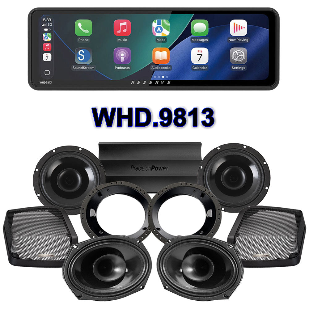 Precision Power HT Stage 4 Plug & Play Amp And Speaker Package With SoundStream Reserve WHD.9813 Radio For 1998-2013 Harley Davidson® Road Glide
