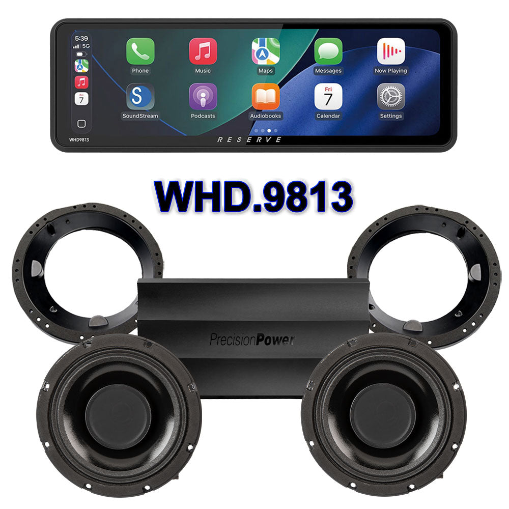 Precision Power HTW Stage 2 Plug & Play Amp And Speaker Package With Soundstream Reserve WHD.9813 Radio For 1998-2013 Harley Davidson® Road Glide