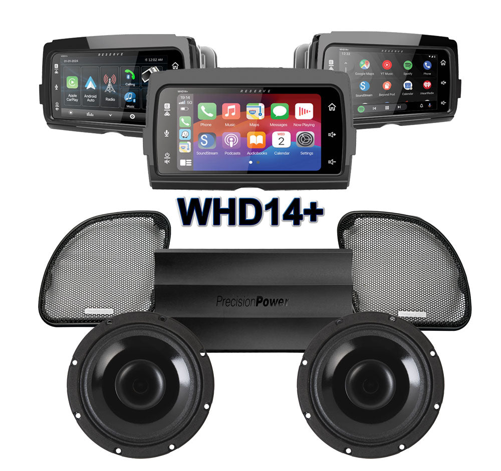 Precision Power HT Stage 2 Plug & Play Amp and Speaker Package With Soundstream Reserve WHD14+ Radio For 2014-2023 Harley Davidson® Road Glide