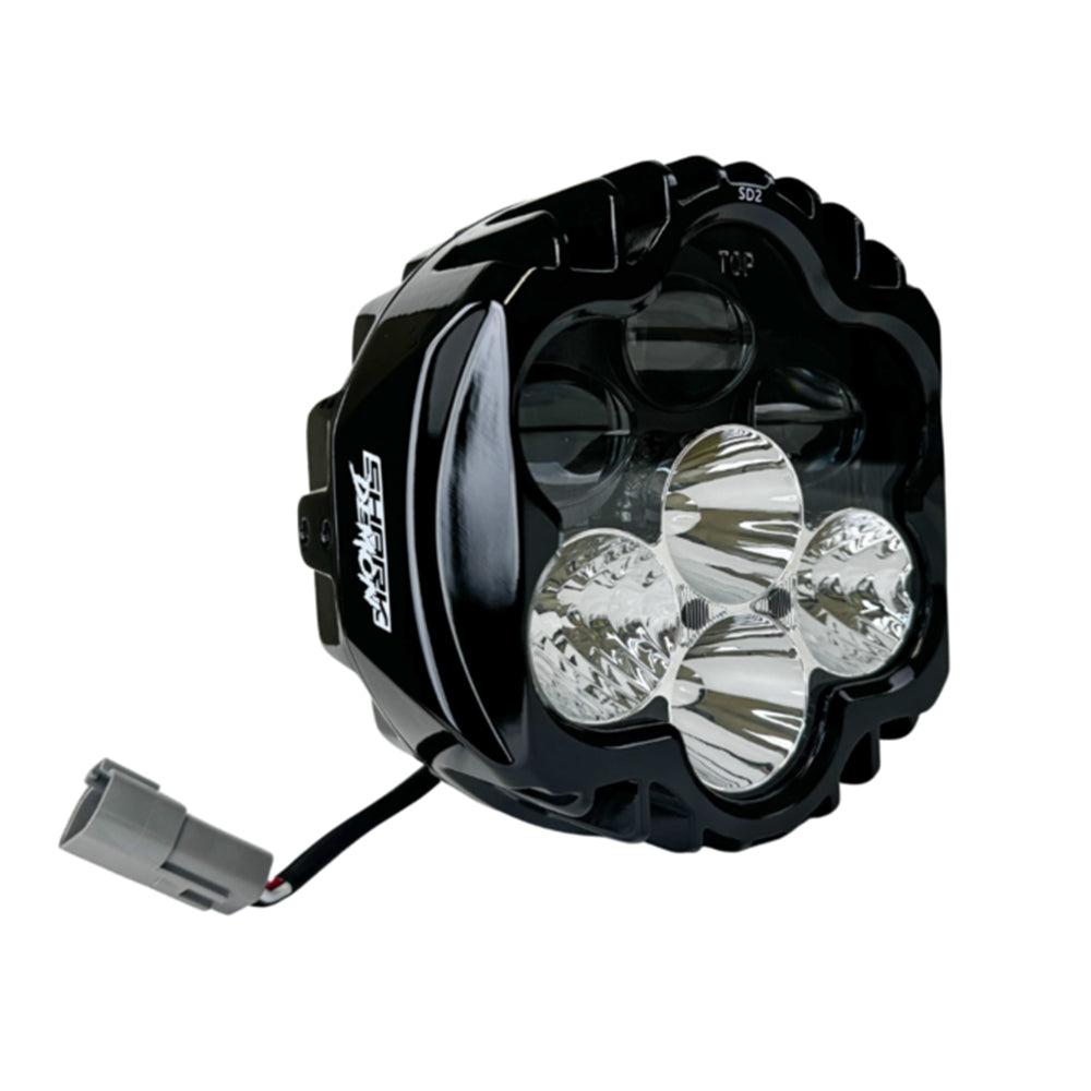Custom Dynamics Shark Demon SD2-BW-W / 2001-2845 Performance LED Headlight Kit for Harley Davidson® Street Glide Motorcycles ( 20012845 )