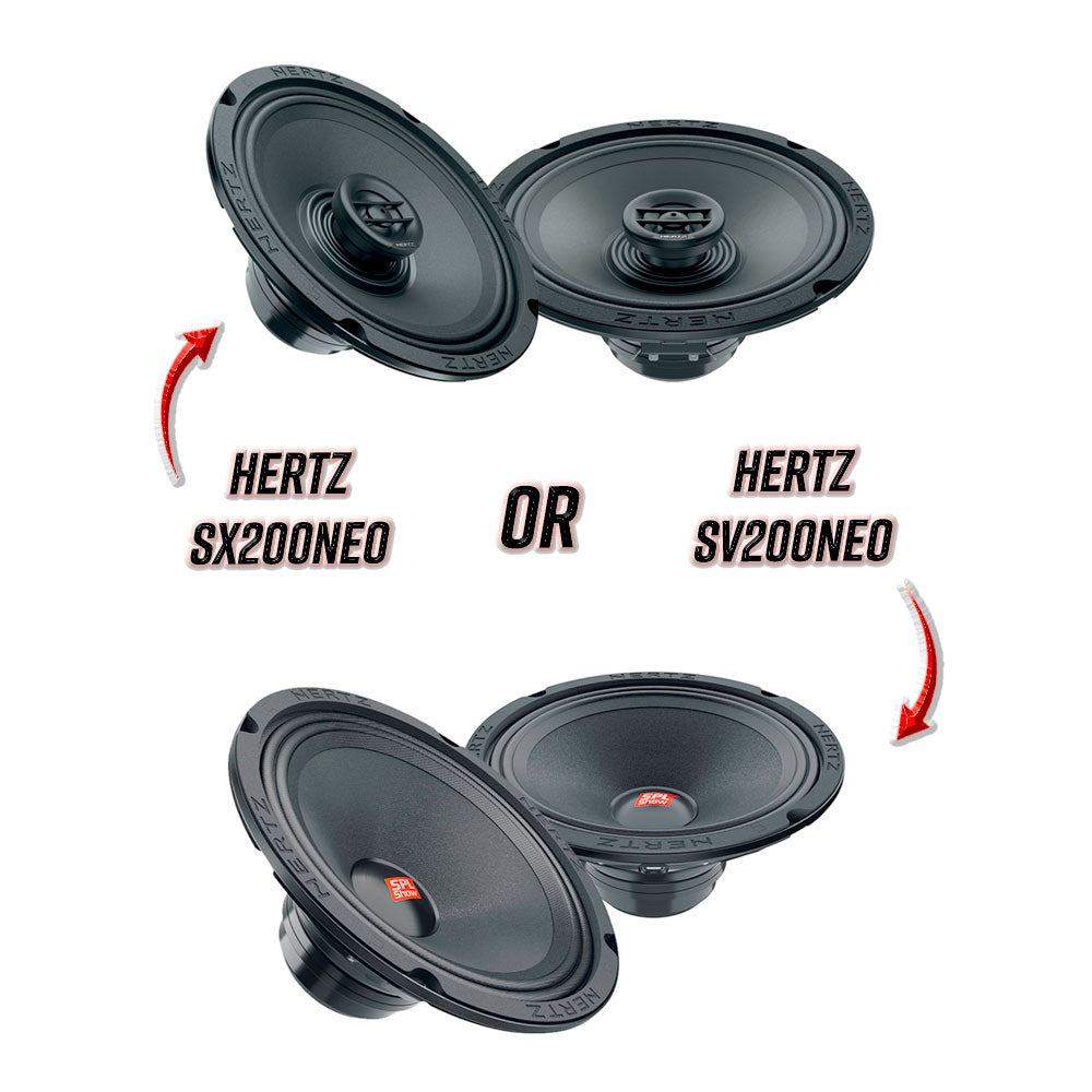 Hertz Stage 8 Plug & Play Amp and Rear 8" Speaker Package + Adapters with Complete Lower Fairing Adapters For 2014-2023 Harley Davidson® Street Glide and Electra Glide with Factory or Existing SoundStream Reserve Radios