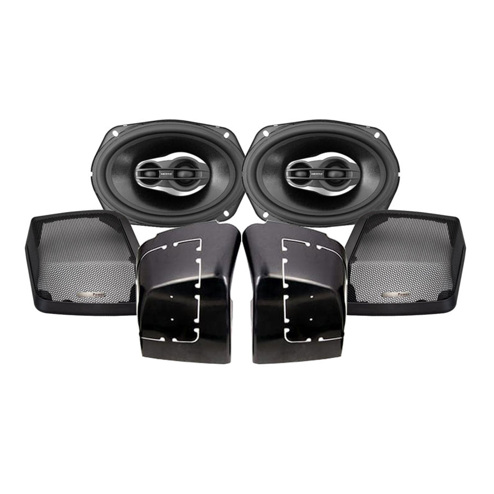 Hertz SX690NEO 6×9″ Speakers + Precision Power HD13.SBS Cut Kit For 1998-2013 Harley Davidson® Touring Models