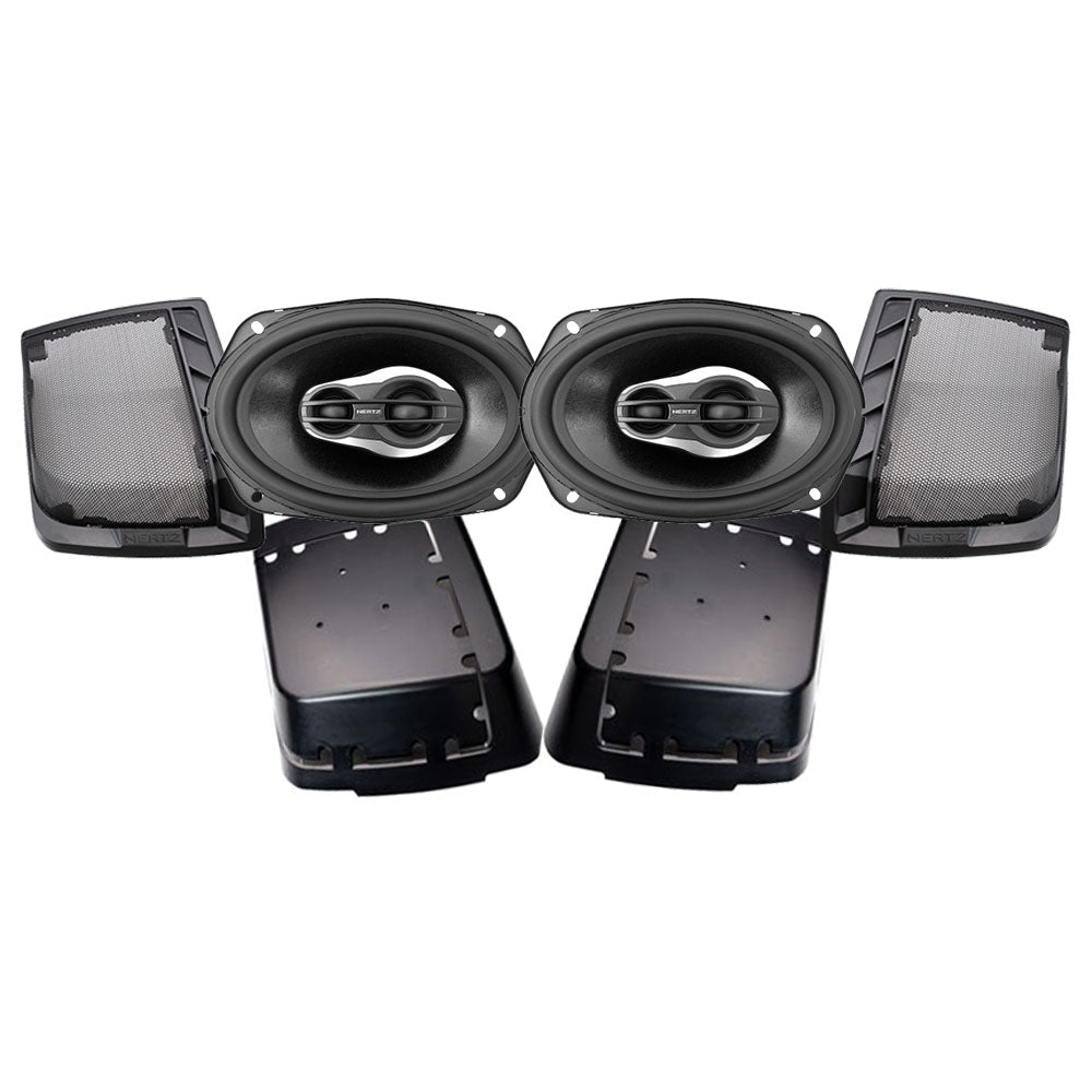 Hertz HD13DH Saddlebag Lid Cut Kit and SX690NEO 6x9” Speakers for 1998-2013 Harley Davidson® Motorcycles