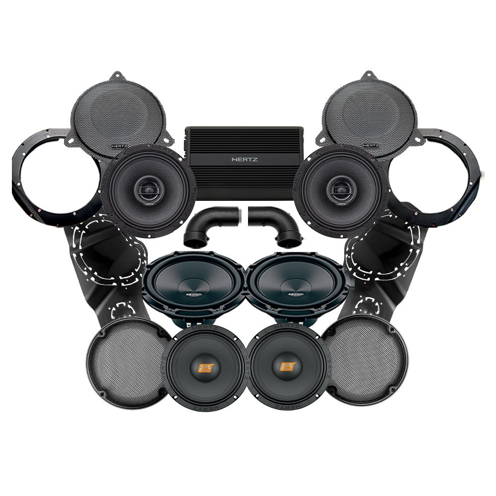 Hertz Stage 4 Plug & Play Amp, Speaker, and Subwoofer Package For