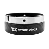 Black and silver carbon fiber Khrome Werks exhaust tip