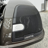 HogBadge Hertz Logos with Silver Text for 2021-2023 Street Glide CVO Factory Front & SaddleBag Lid Grilles