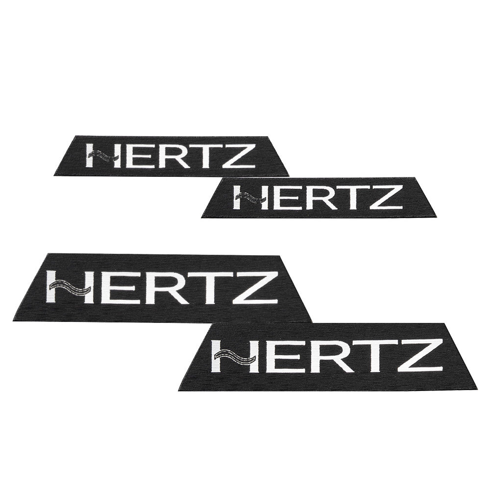 HogBadge Hertz Logos with Silver Text for 2021-2023 CVO Road Glide Factory Front & SaddleBag Lid Grilles