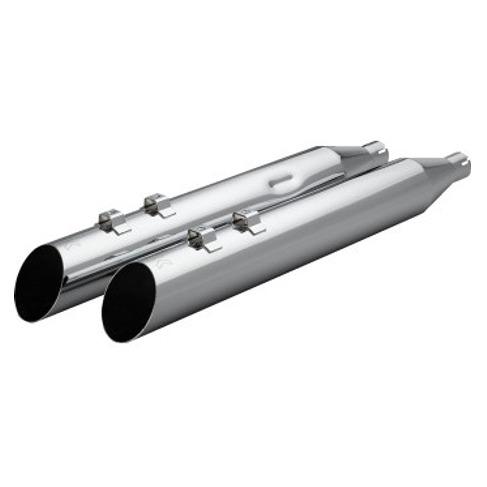 Khrome Werks 1801-1866 4.0" Chrome HP Plus Slash Up Mufflers with Ripper Baffles for 2017-Up M8 Harley Davidson® Touring Motorcycles ( 40FSL-1012-CHR )