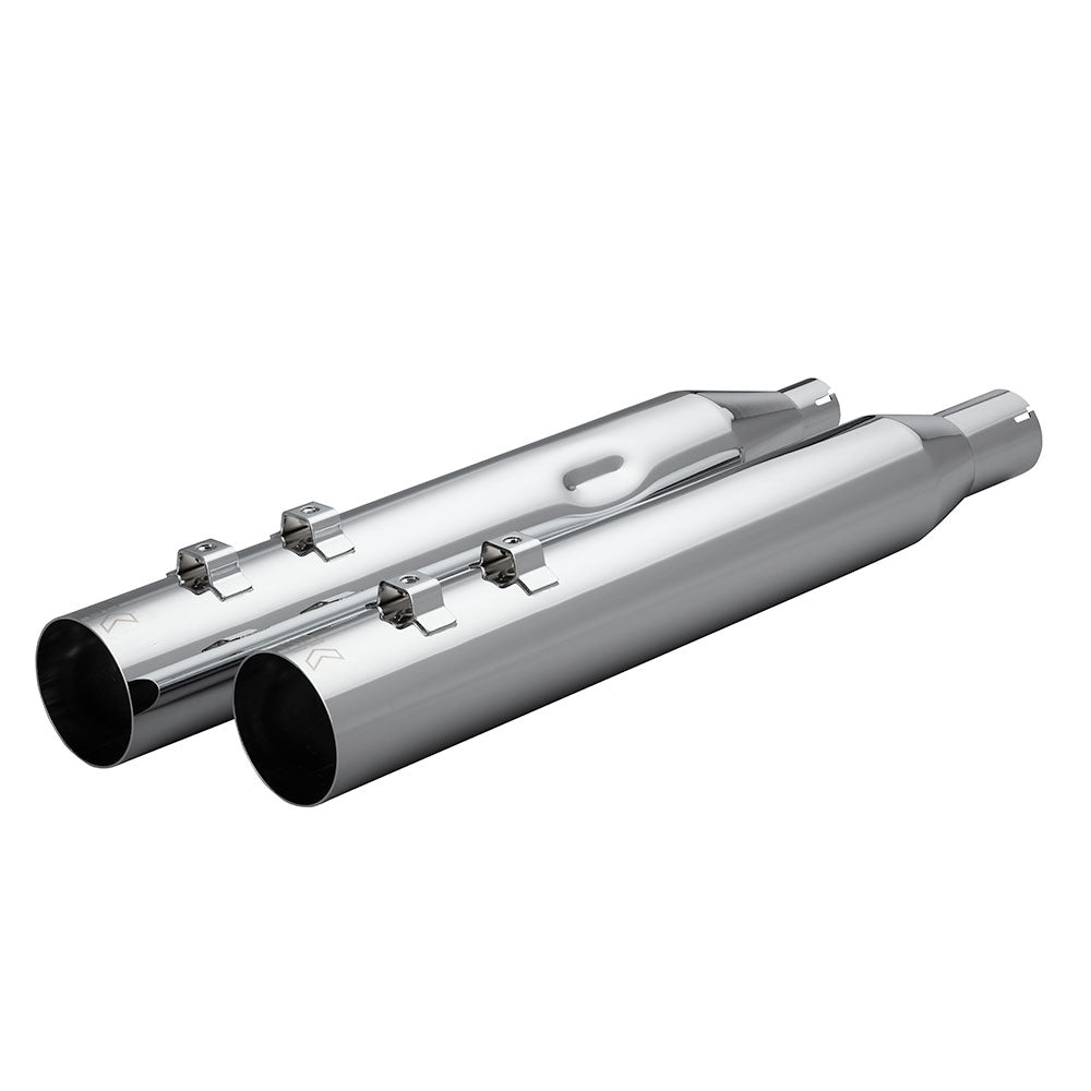 Khrome Werks 1801-1873 4.0" Chrome HP Plus Straight Cut Mufflers with Ripper Baffles for 2017-Up M8 Harley Davidson® Touring Motorcycles ( 40FST-1012-CHR )