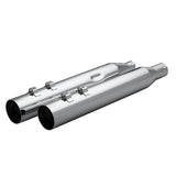 Khrome Werks 1801-1873 4.0" Chrome HP Plus Straight Cut Mufflers with Ripper Baffles for 2017-Up M8 Harley Davidson® Touring Motorcycles ( 40FST-1012-CHR )