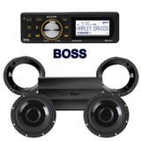 Precision Power HT Stage 2 Plug & Play Amp And Speaker Package With Boss Elite BEHDIN98 Radio For 1998-2013 Harley Davidson® Street Glide, Electra Glide, And Ultra