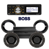 Precision Power HTW Stage 2 Plug & Play Amp And Speaker Package With Boss Elite BEHDIN98 Radio For 1998-2013 Harley Davidson® Road Glide