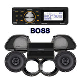 Hertz Stage 2 Plug & Play Amp And Speaker Package With Boss Elite BEHDIN98 Radio For 1998-2013 Harley Davidson® Road Glide