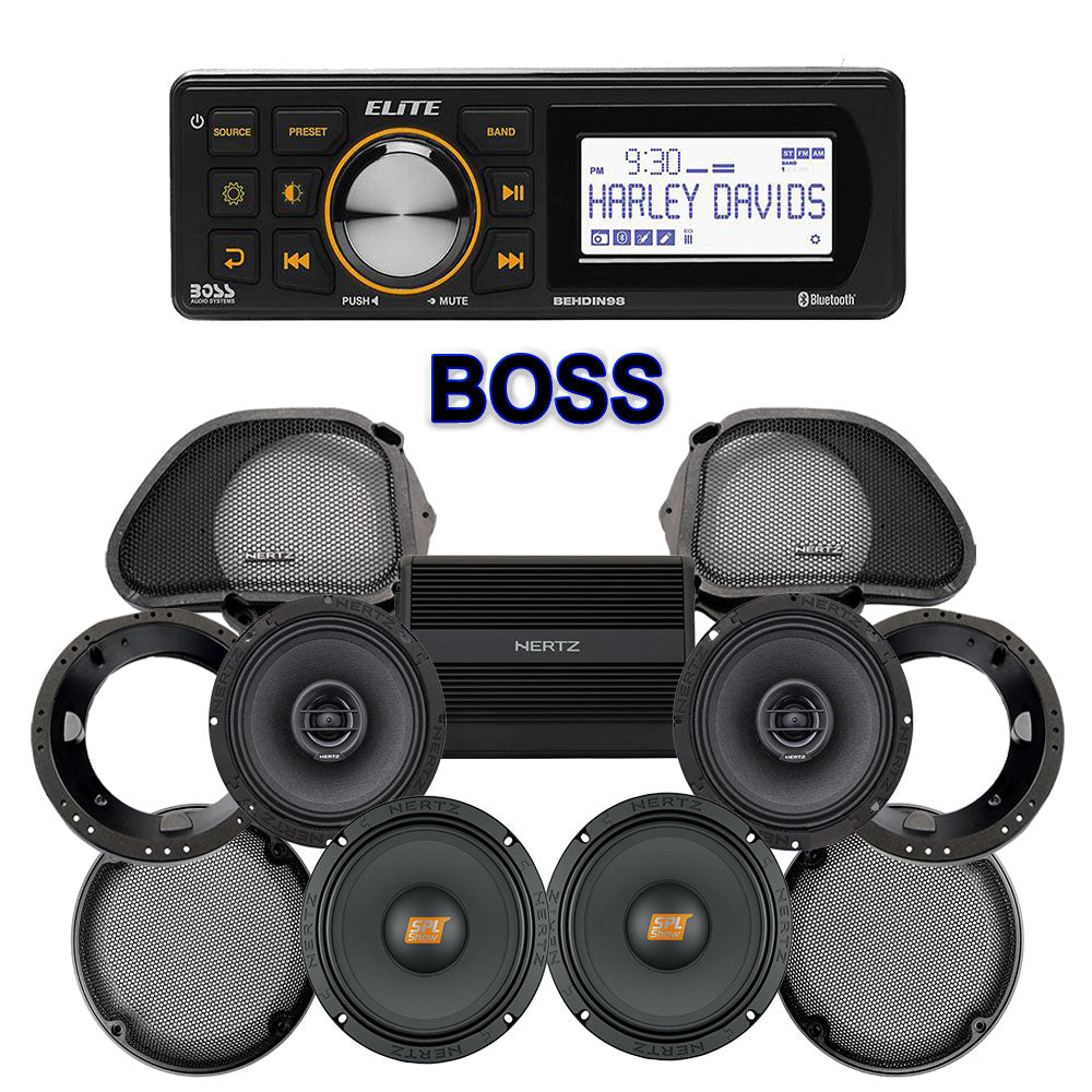 Hertz Stage 4 Plug & Play Amp And Speaker Package With Boss Elite