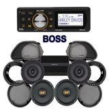 Hertz Stage 4 Plug & Play Amp And Speaker Package With BOSS Elite BEHDIN98 Radio For 1996-2013 Harley Davidson® CVO Road Glide