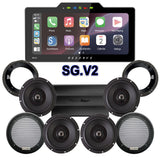 Precision Power Stage 4 Plug & Play Amp And Speaker Package With Soundstream Reserve SG.V2 Radio For 1998-2013 Harley Davidson® Street Glide, Electra Glide, And Ultra