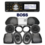 Cicada Audio CXX Stage 4 Plug & Play Amp And Speaker Package With Boss Elite BEHDIN98 Radio For 1998-2013 Harley Davidson® Road Glide
