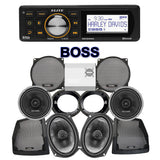 Cicada Audio CXX Stage 4 Plug & Play Amp And Speaker Package With Boss Elite BEHDIN98 Radio For 1998-2013 Harley Davidson® Street Glide, Electra Glide, And Ultra