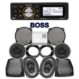 Cicada Audio CXX Stage 4 Plug & Play Amp And Speaker Package With Boss Elite BEHDIN98 Radio For 1998-2013 Harley Davidson® CVO Street Glide And Ultra