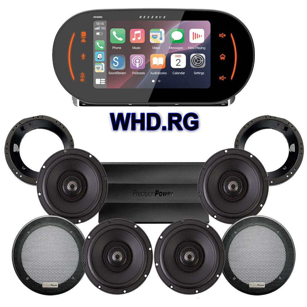 Precision Power Stage 4 Plug & Play Amp And Speaker Package With Soundstream Reserve WHD.RG Radio For 1998-2013 Harley Davidson® Road Glide