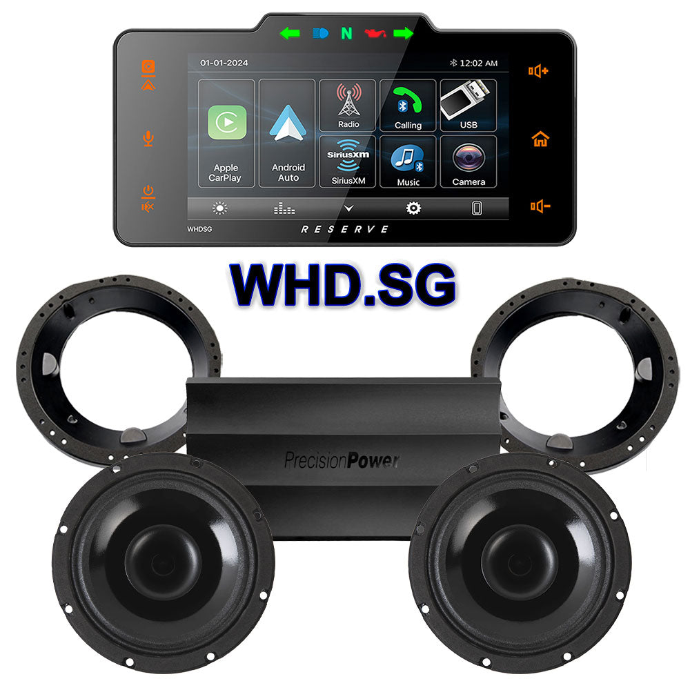 Precision Power HT Stage 2 Plug & Play Amp And Speaker Package With Soundstream Reserve WHD.SG Radio For 1998-2013 Harley Davidson® Street Glide, Electra Glide, And Ultra