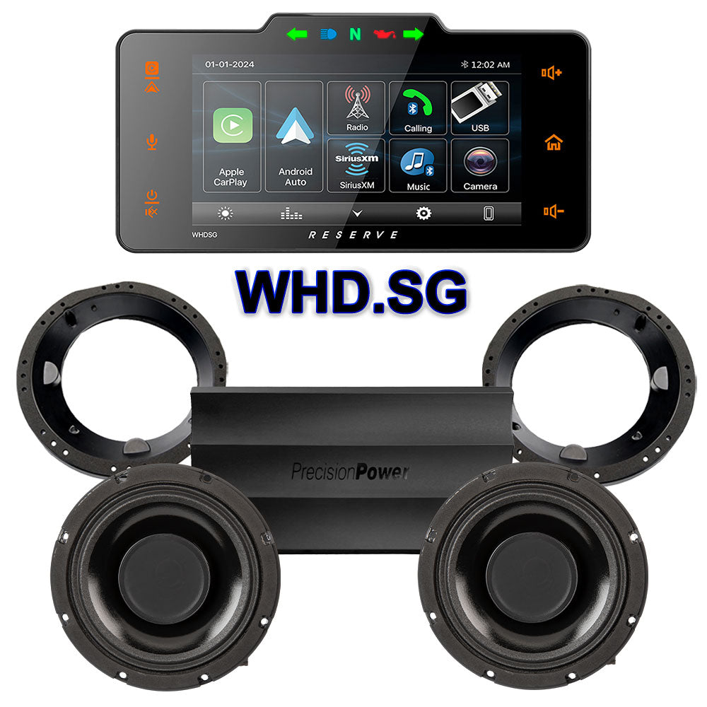 Precision Power HTW Stage 2 Plug & Play Amp And Speaker Package With Soundstream Reserve WHD.SG Radio For 1998-2013 Harley Davidson® Street Glide, Electra Glide, And Ultra