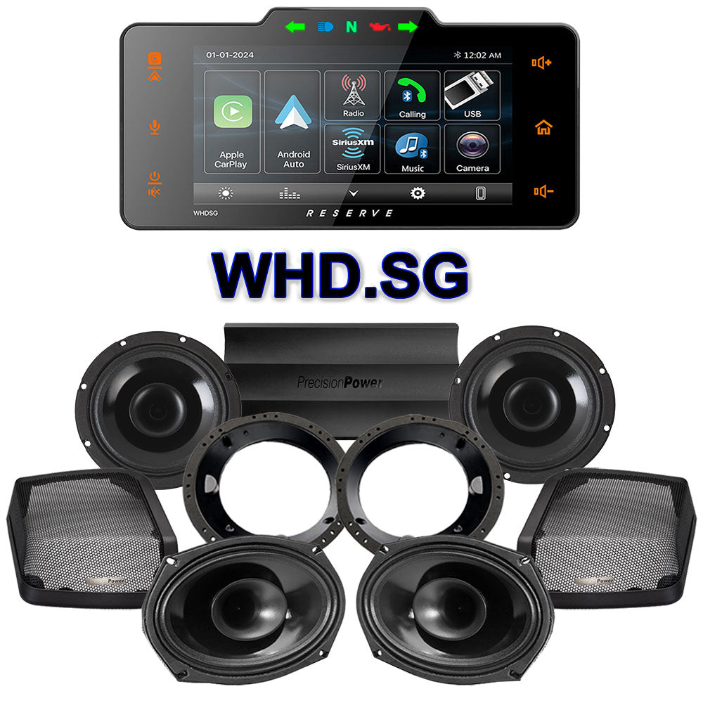 Precision Power HT Stage 4 Plug & Play Amp And Speaker Package With Soundstream Reserve WHD.SG Radio For 1998-2013 Harley Davidson® Street Glide, Electra Glide, And Ultra