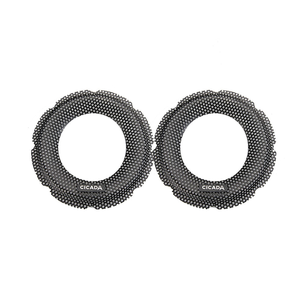 Cicada Audio CBG65L 6.5" Lip Style Black Aluminum Ring Billet Grilles for 2014-2023 Harley Davidson® Motorcycles