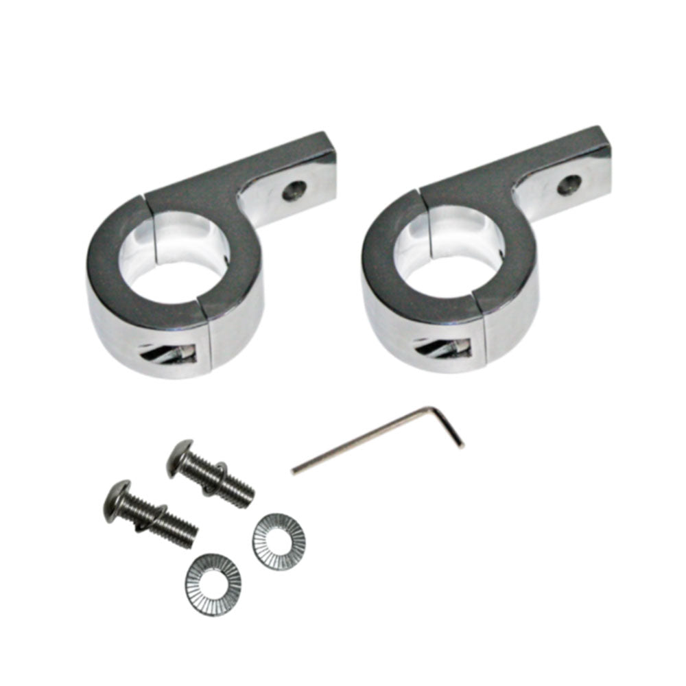 Custom Dynamics Shark Demon LED Fog Lights with 1.25" P-Clamp Mounts for 2023-2025 Harley Davidson® Motorcycles