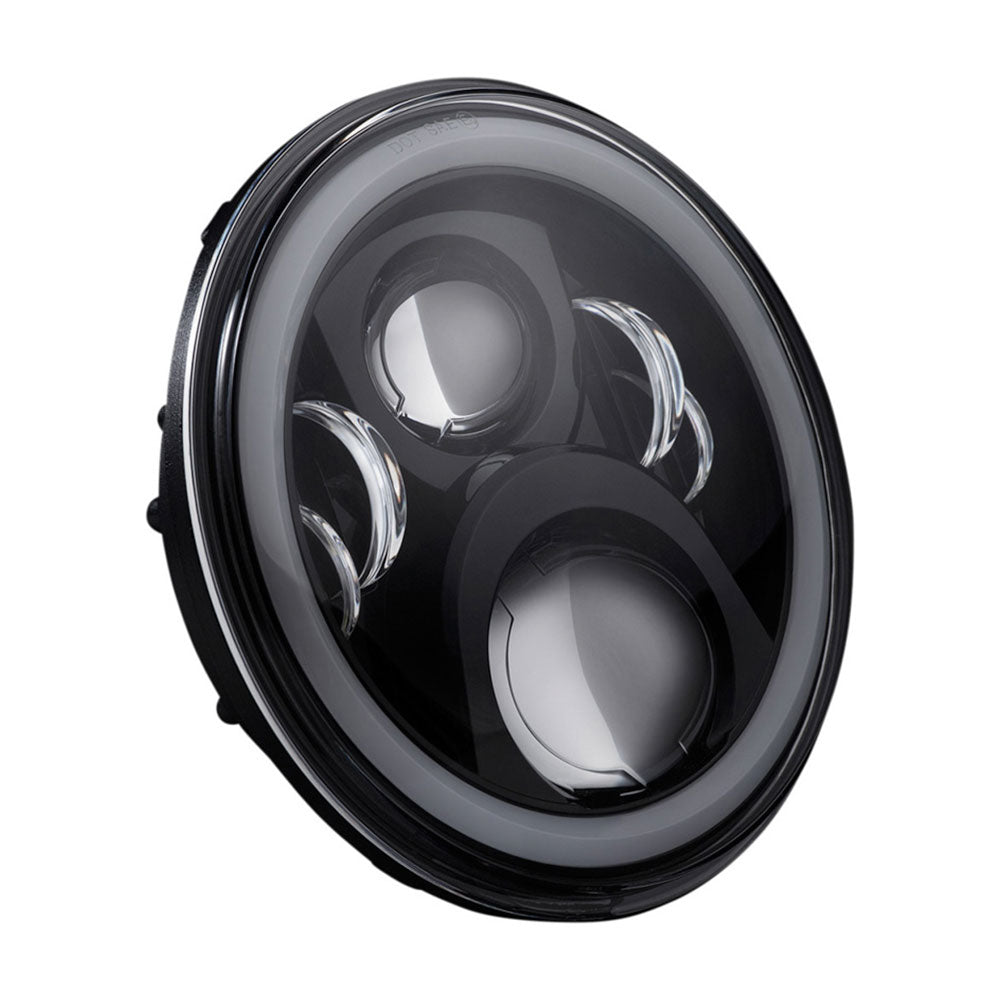 Custom Dynamics CD-7-14-B / 2001-2376 7" Black LED Halo Headlight with Wire Adapter for 2014-2023 Harley Davidson® Street Glide Motorcycles