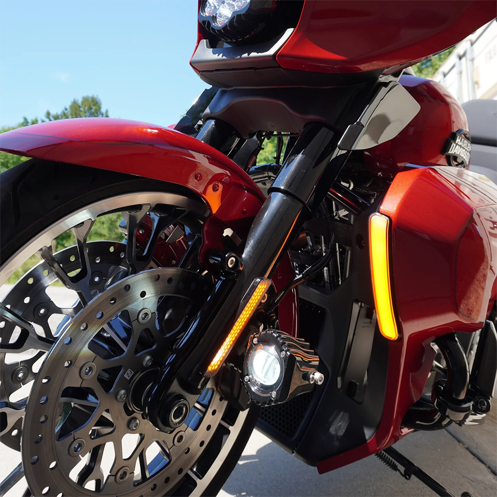 Custom Dynamics CD-LFL-23 Lower Fairing Diffused LED Lights with Run and Turn Signals for 2023.5-Up Harley Davidson® Motorcycles