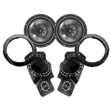 Cicada Audio CMB10.S4NEO 10" Speakers with 14HDRING10 Saddlebag Mounting and 14HDRINGT Template Kit for 2014-2023 Harley Davidson® Touring Motorcycles