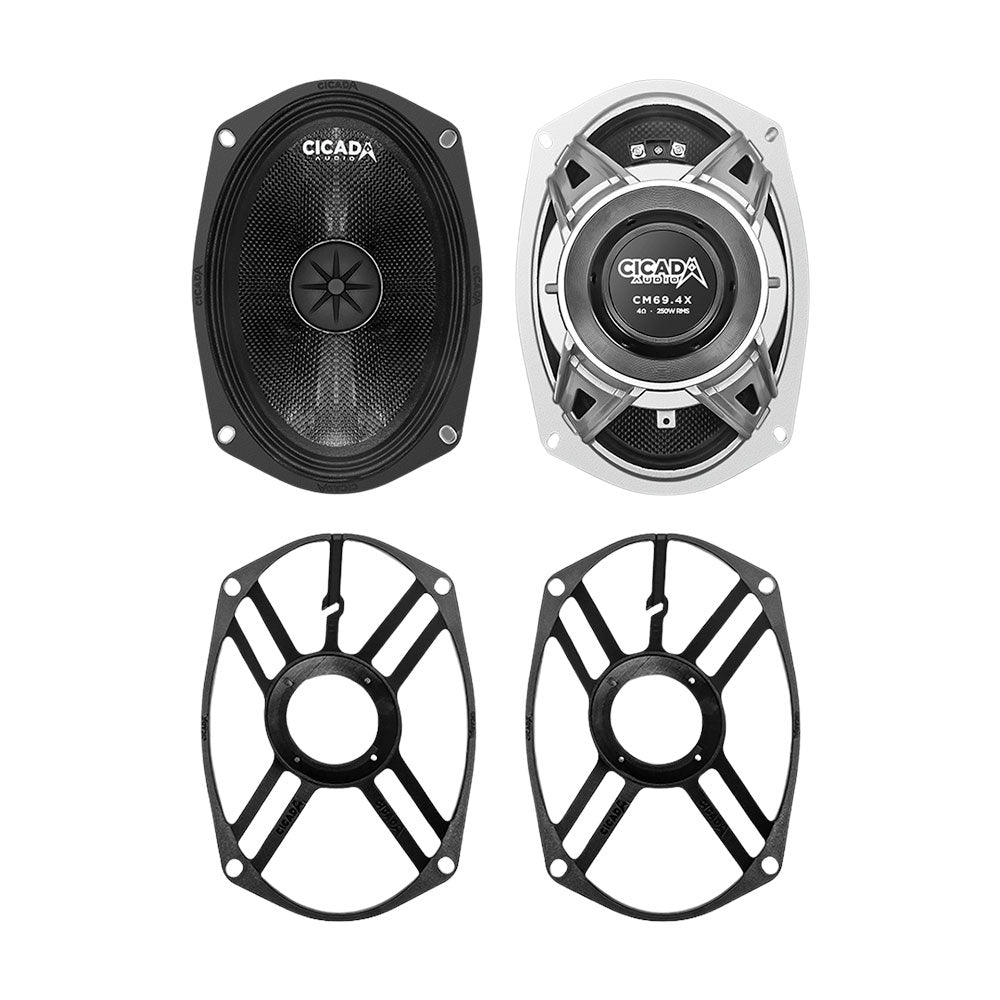 Cicada Audio CXK69.4 4-Ohm Mid-Bass Component 6x9 Speaker Kit for