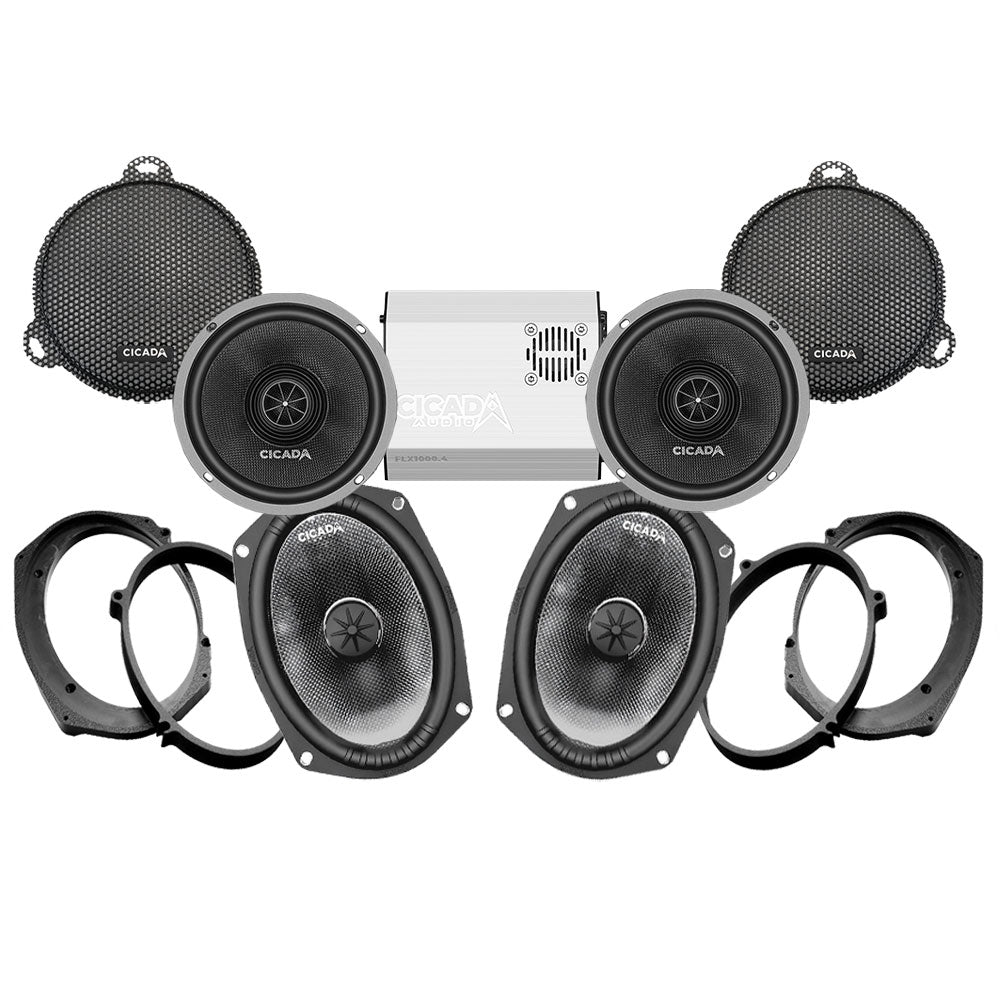 Cicada Audio CXX / CMB Stage 4 Plug & Play Amp and Speaker Package For 2014-2021 Harley Davidson® CVO Street Glide with Factory or Existing Soundstream Reserve Radios