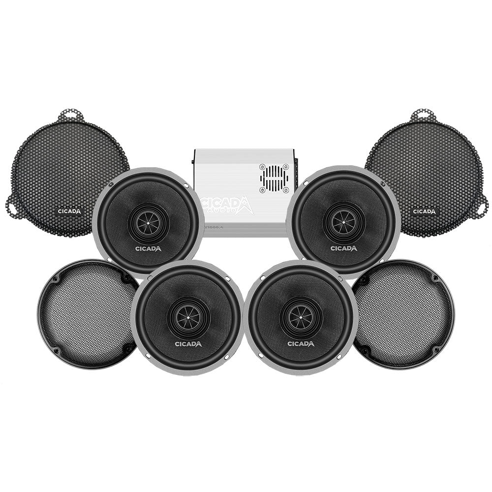 Cicada Audio CXX Stage 4 Plug & Play Amp and Speaker Package For 2014-2023 Harley Davidson® Street Glide, and Electra Glide with Factory or Existing SoundStream Reserve Radios
