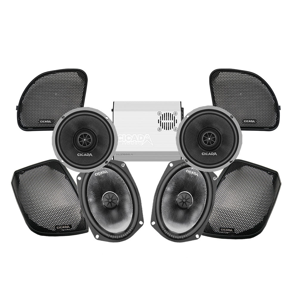 Cicada Audio CXX / CMB Stage 4 Plug & Play Amp and Speaker Package For 2015-2023 Harley Davidson® Road Glide with Factory or Existing SoundStream Reserve Radios