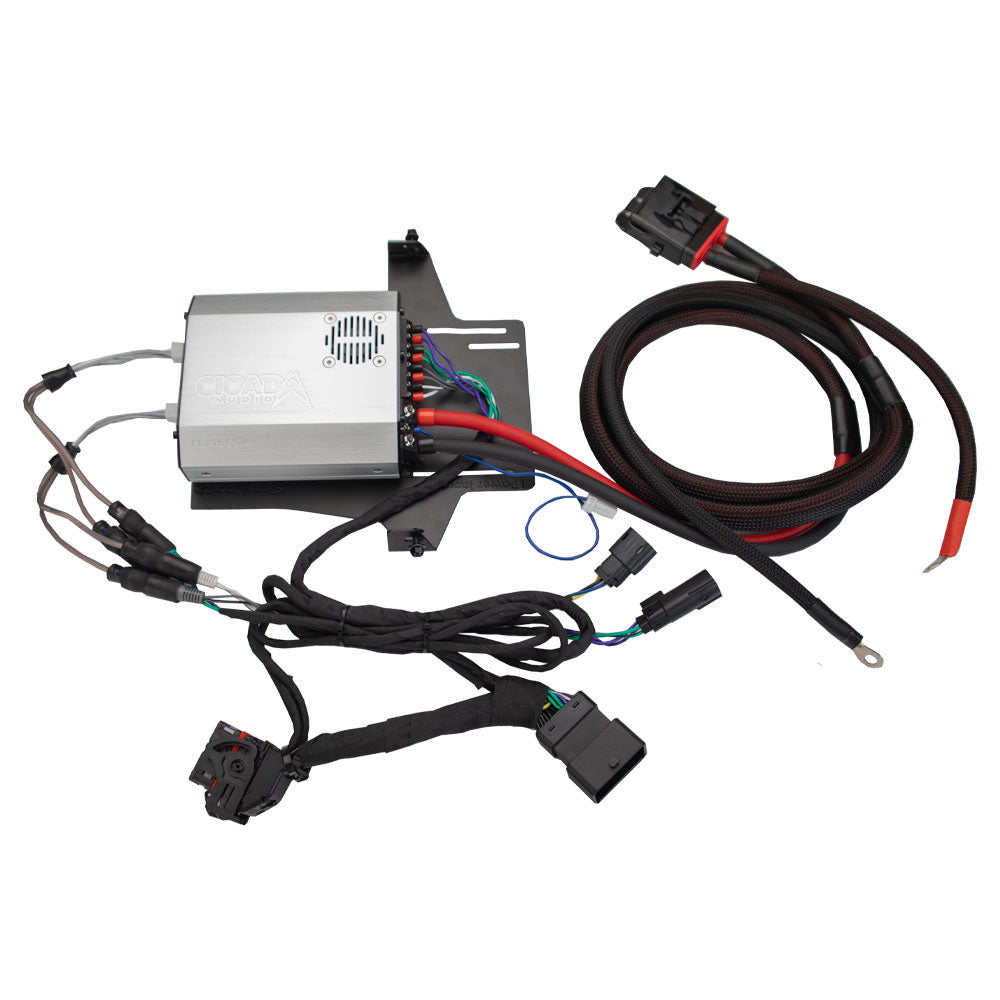 Cicada Audio FLX1000.4 Amplifier With Plug & Play Wiring for Select 2014-2025 Harley Davidson Motorcycles